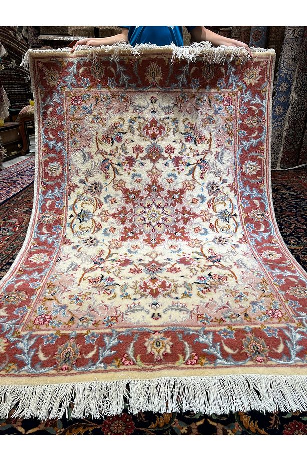 El Dokuma İran Tebriz Halısıdır İpek Yün Karışımı Ebat 180x124 - 2