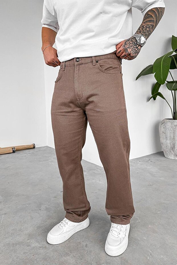 بنطال موكا الأساسي الفاخر الفضفاض - 1