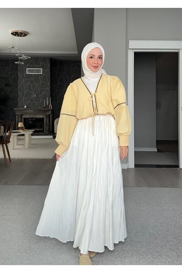 Beyaz Kraş Etek - 1