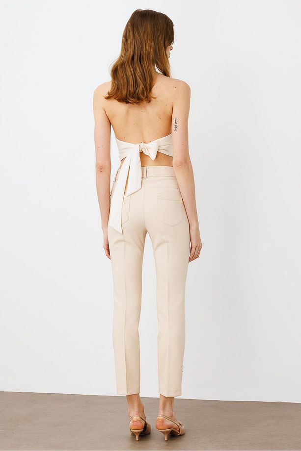 Modailgi Rivet Taşlı Dar Paça Pantolon Taş - 6
