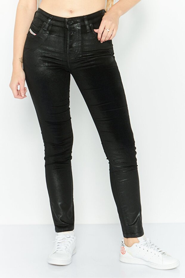 Women Slim Fit Mid Waist Stretchable Denim, Black