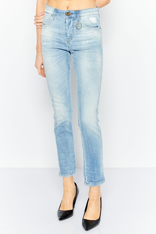 Women Regular Fit Washed Denim Jeans, Blue