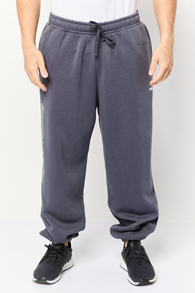 Men Relaxed Fit Running Sweatpants, Grey