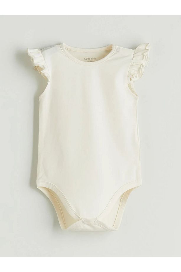 LCW baby Ekru Basic Kız Bebek Çıtçıtlı Body 2'li - 4