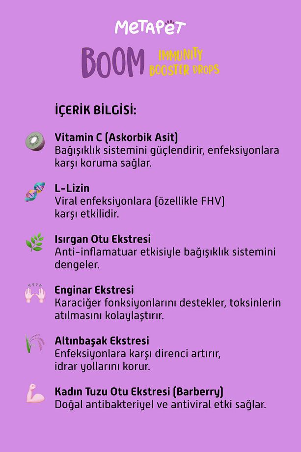 Köpekler için Bağışıklık Sistemi Güçlendirici, C Vitamini ve Lysine Vitaminleri Bağışıklığı Damla - 5