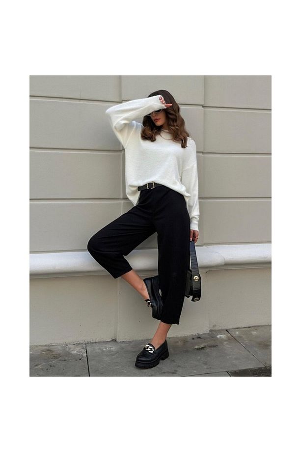 YÜKSEK BEL KREP PANTALON - 3