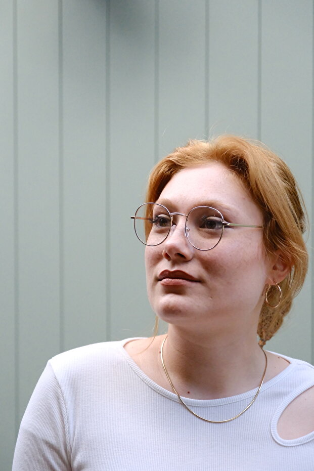 Round Blue Block Transparent Glasses - 2