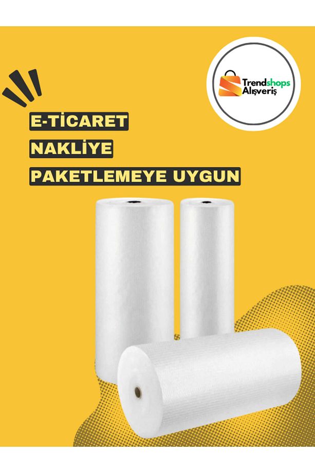 TSA- Kalın Balonlu Naylon 1.Sınıf Balonlu Poşet Patpat Havalı Naylon Ambalaj Pat Pat - 50cm X 10mt - 3