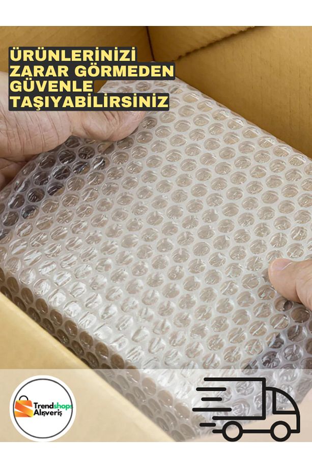 TSA- Kalın Balonlu Naylon 1.Sınıf Balonlu Poşet Patpat Havalı Naylon Ambalaj Pat Pat - 50cm X 10mt - 8