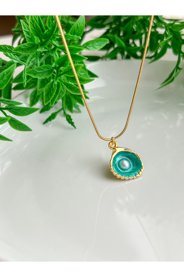 Oyster Summer Necklace with Stainless Steel Chain