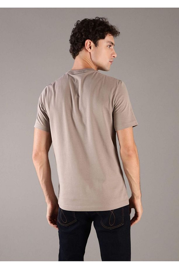 Erkek Bisiklet Yaka Kısa Kol Regular Fit Pamuıklu Bej T-Shirt K10K114146-PA0 - 3
