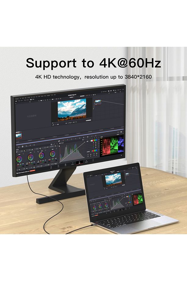 Type C To Displayport 1.4 Görüntü Aktarma Kablosu Thunderbolt Uyumlu 4K@60Hz 2 Metre - 5