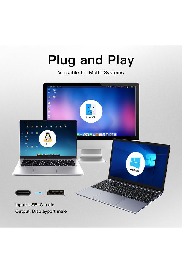 Type C To Displayport 1.4 Görüntü Aktarma Kablosu Thunderbolt Uyumlu 4K@60Hz 2 Metre - 8