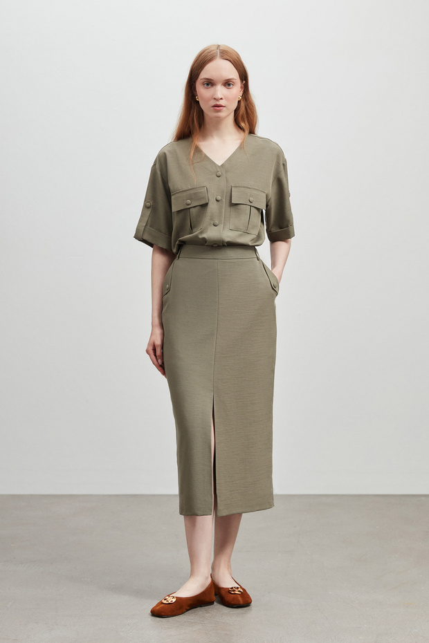 KARGO CEP DETAYLI GÖMLEK - 1