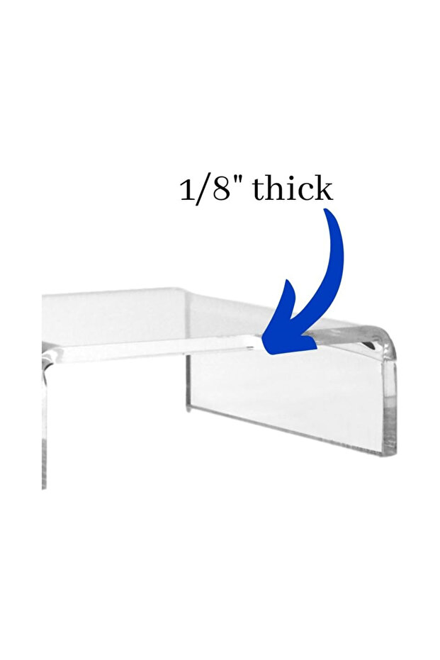 Clear Acrylic Display Riser Set - Set of 3 Assorted Height Tabletop Risers - 3