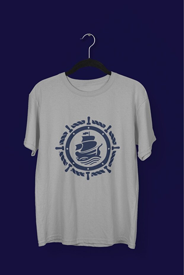 Men/Women -Rudder- Transfer Printed Round Neck Short Sleeve T-Shirt