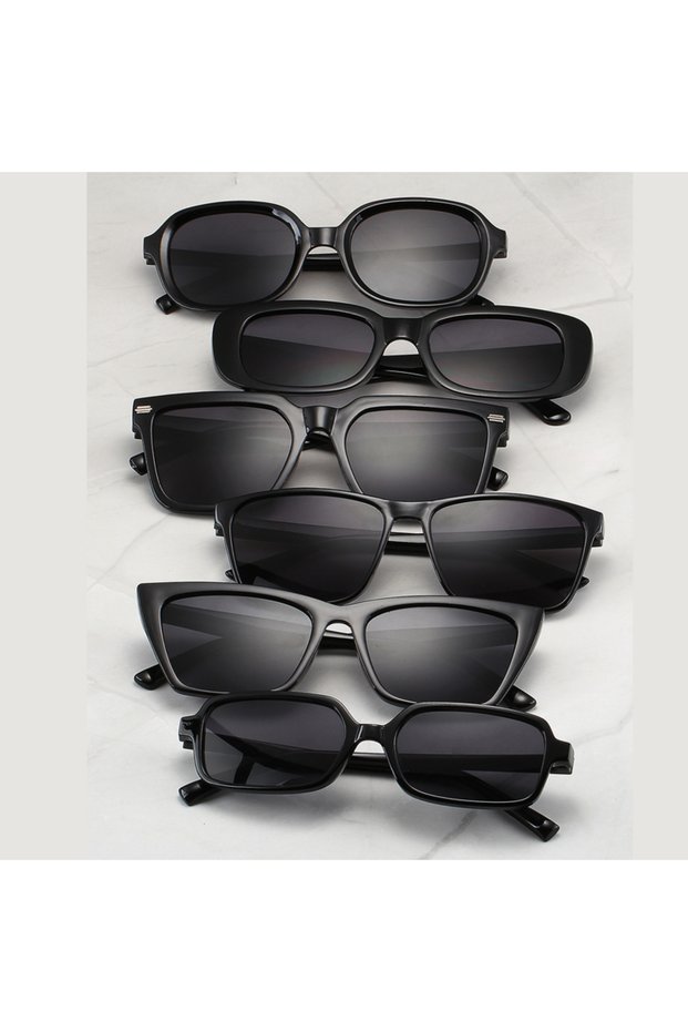 6PCS 6PCS Black Combination Fashion Versatile Sun Glasses New Trend Summer Travel Sunglasses