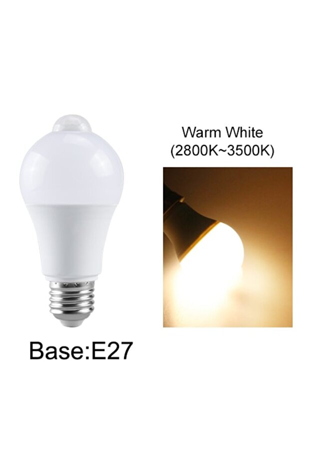لمبات إضاءة E27 بيضاء دافئة مزودة بمستشعر حركة PIR بقدرة 12 وات E27 12 وات 15 وات 18 وات 20 وات LED تعمل بالأشعة تحت الحمراء الذكية B2