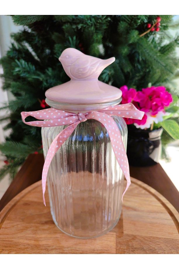 Bird Jar Classic 1300 ml Pudra - Kuş Kapaklı Kavanoz 1300 ml Pudra - 7