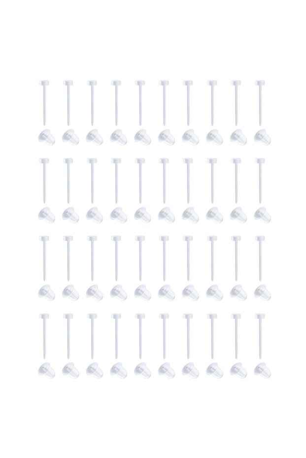 50 Pcs 50pcs Clear Earrings for Sports Plastic Transparent Stud Earrings Acrylic for Women Men Sport