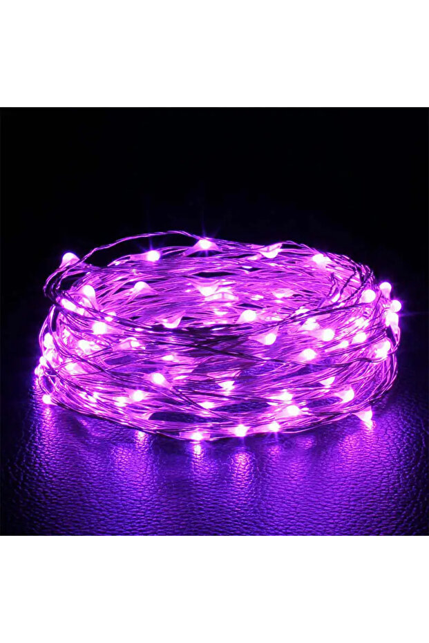 5M50LED PURPLE 1Pack سلسلة أضواء خيالية LED من الأسلاك النحاسية سلسلة أضواء 1/2/3/5/10M تعمل بالبطارية لـ