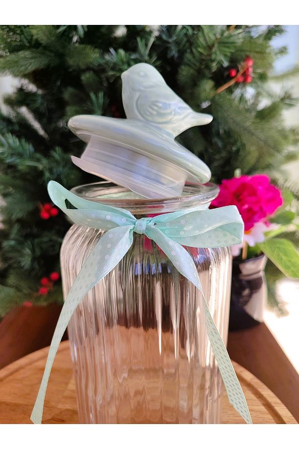 Bird Jar Classic 1300 ml Green - Kuş Kapaklı Kavanoz 1300 ml Yeşil - 6