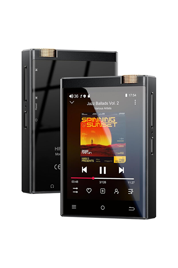 black Hi-Fi MP3 Player with Bluetooth and WiFi, Oilsky Lossless DSD High-Resolution Digital Audio wi