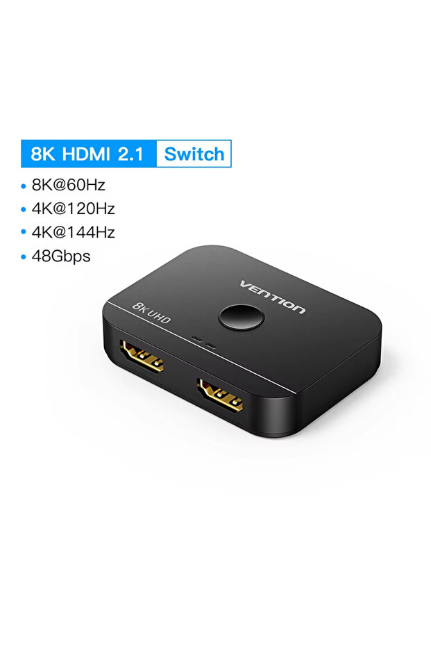 8K HDMl 2.1 Black Vention HDMI Switcher 8K Bi-Direction 2.1 HDMI Switch 1x2/2x1 Adapter 2 in 1 Out C - 1