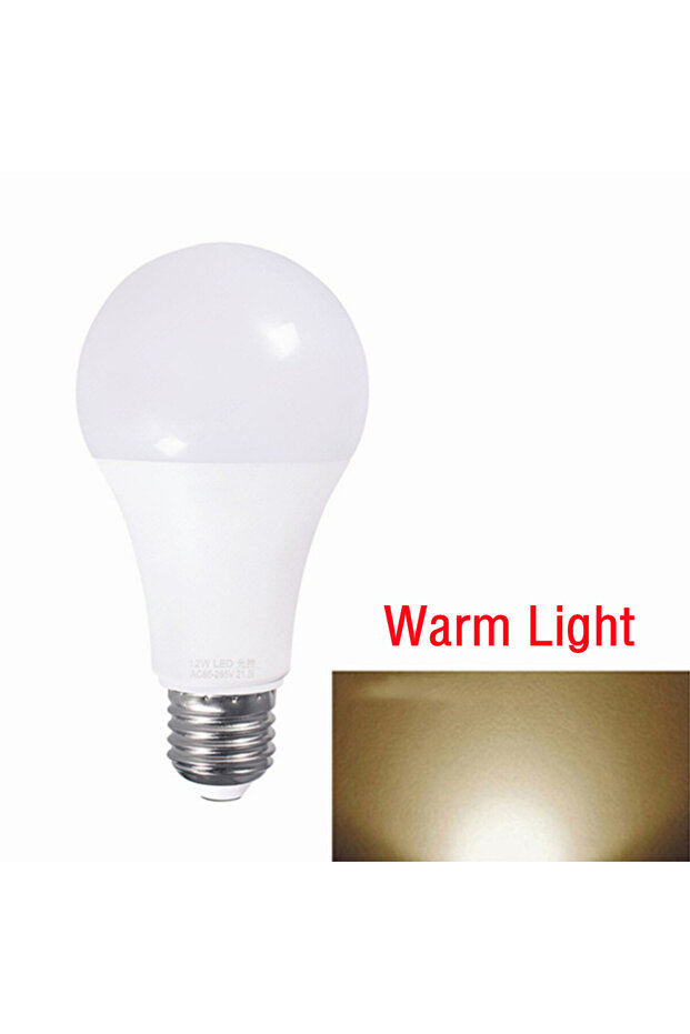 مصباح إضاءة LED E27 بقدرة 7 وات دافئ من VzzUoo مزود بمستشعر للتحكم في الإضاءة بقدرة 12 وات و9 وات و7 وات وتيار متردد 85-265 فولت، إضاءة ليلية نهارية أوتوماتيكية