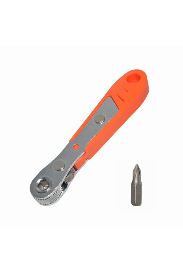 Orange 1 Set Hexagon Ratchet Spanner with Screwdriver Bit: The Perfect Household Handle Repair Wrenc