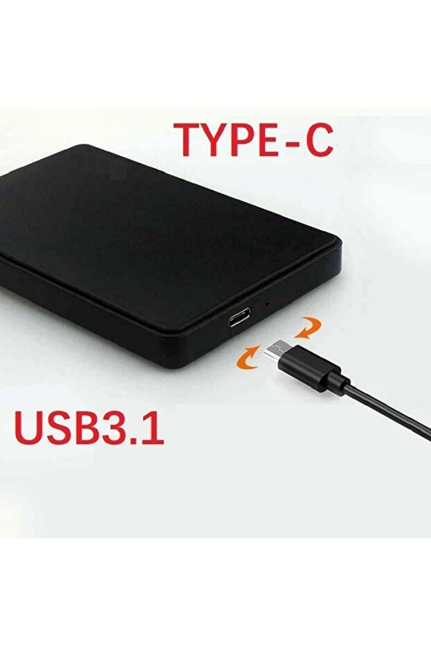 علبة تخزين صلبة محمولة USB3.1 SATA مقاس 2.5 بوصة سوداء اللون مزودة بمنفذ USB3.1 لمحرك أقراص صلبة خارجي SSD