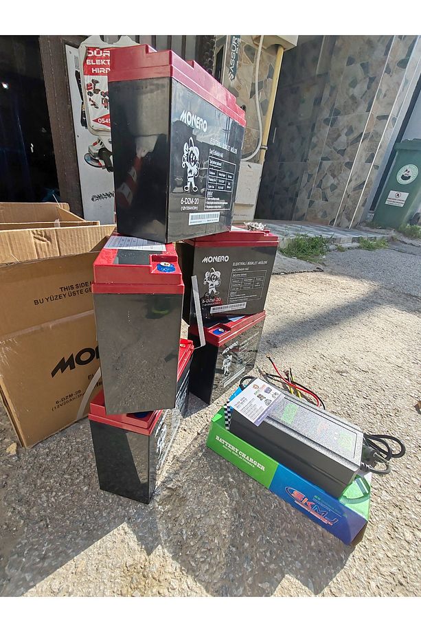 6 aklü elektirikli motor akü ve şarz seti kablolar dahil montaj destegi vardır 72volt 20 AH modelere - 5