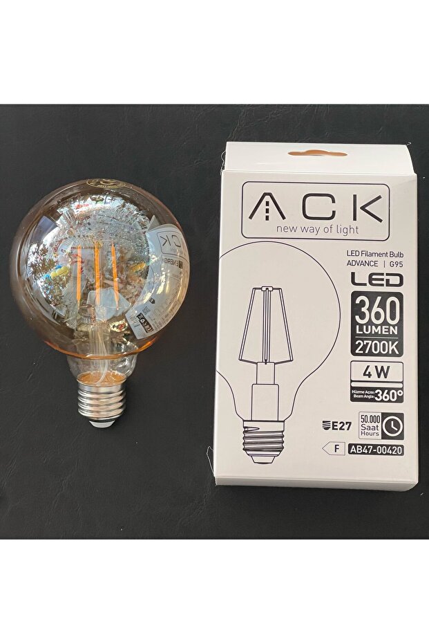 4 WATT 2700 KELVİN GÜNIŞIĞI 360 LÜMEN G95 RUSTİK LED AMPUL - 1