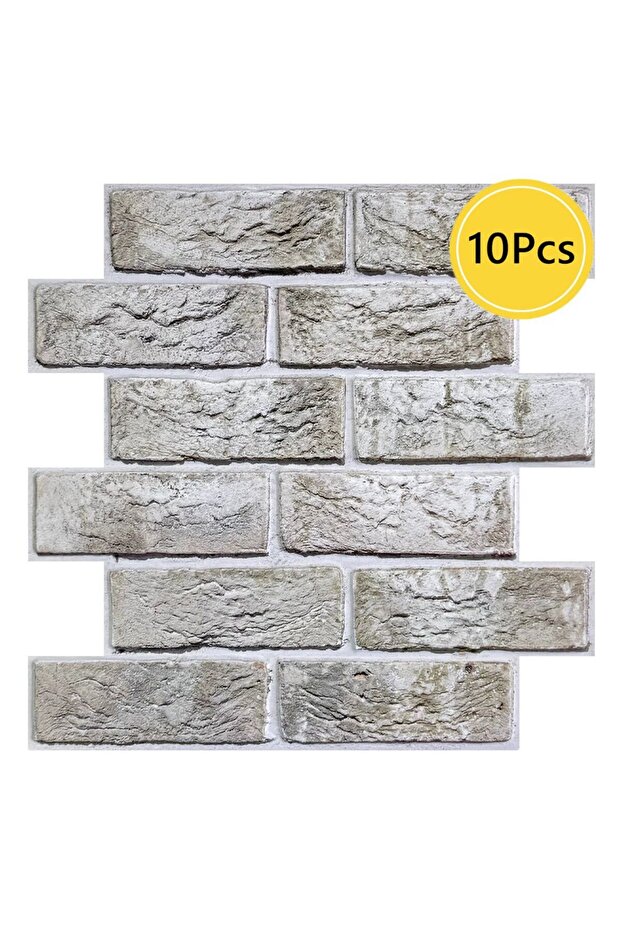 Light Grey-10pcs 10 Pcs 3D Wall Panel Peel and Stick, 3D Brick Wall Sticker, Kitchen Adhesive Sticke
