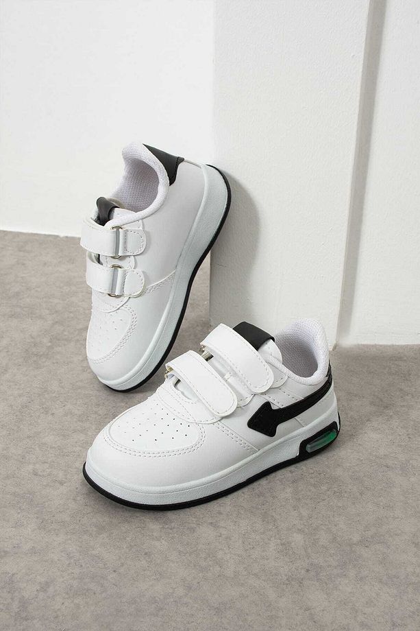 Unisex Çocuk ışıklı Lastikli Ve Cırtlı Rahat Sneaker Spor Ayakkabı - 2