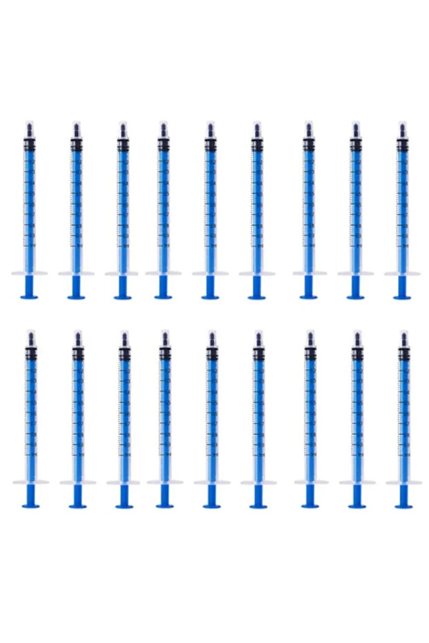 1ml x20pcs blue 1ml-10ml Disposable Syringes Syringes Without Needle Syringe Glue Pet Feeding Needle