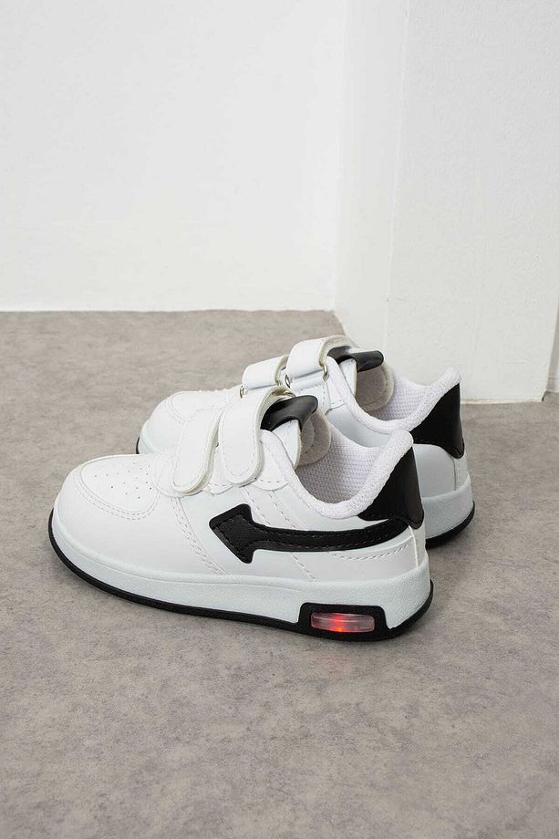 Unisex Çocuk ışıklı Lastikli Ve Cırtlı Rahat Sneaker Spor Ayakkabı - 5