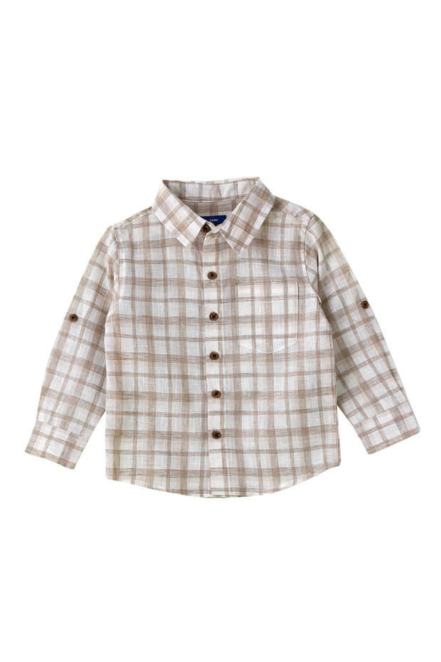 Boys Woven Cotton Checkered Shirt