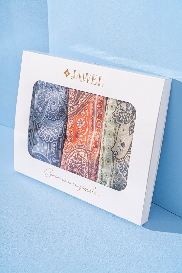 Women's Adessa Soft Shawl Package (Baby Blue-Orange-Lime)