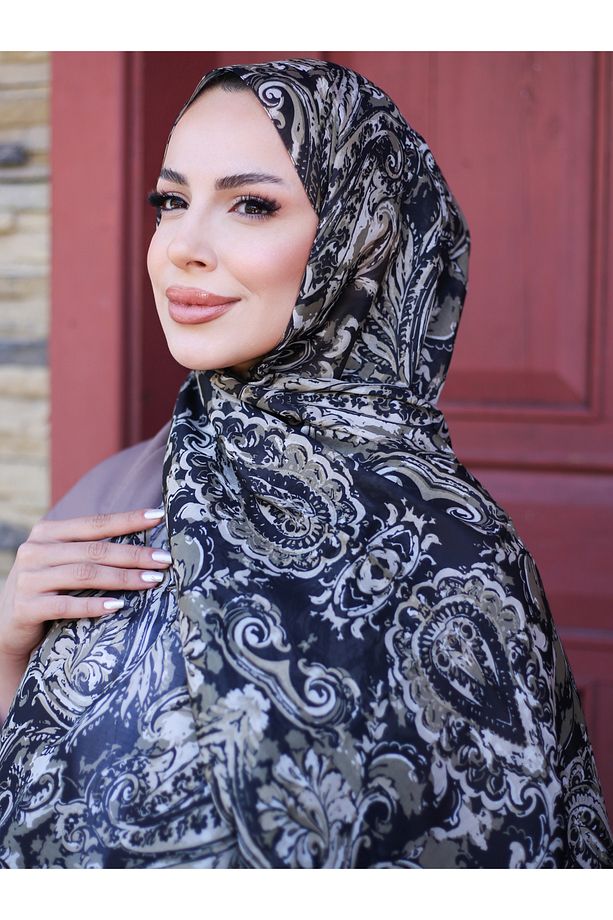 Flora Desen Hint Pamuk Şal - 1