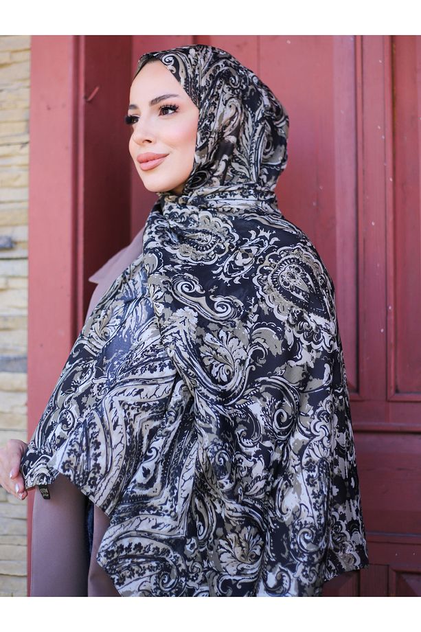 Flora Desen Hint Pamuk Şal - 2