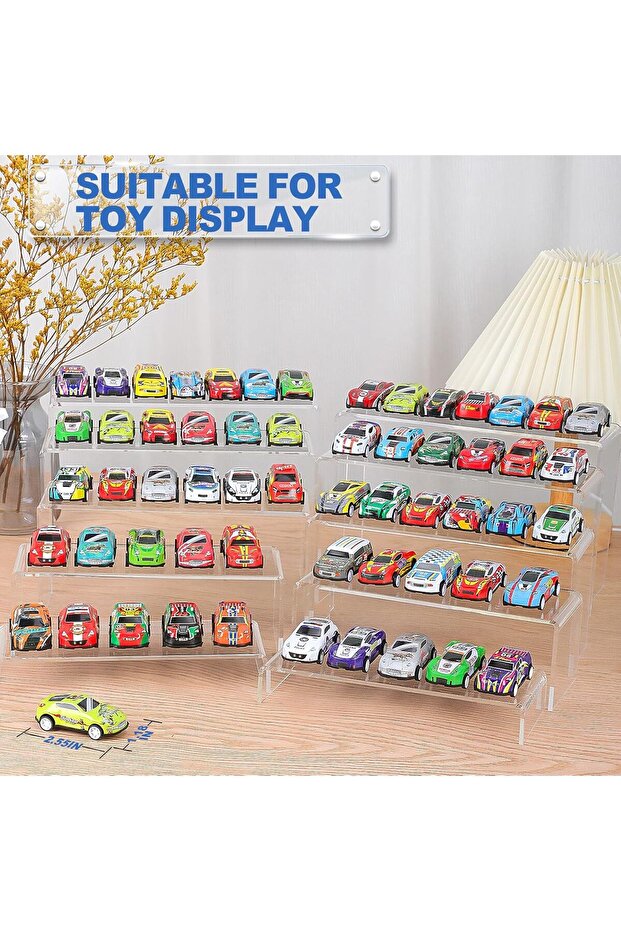 10 Pcs 2 Set Acrylic Riser Display Shelf, Clear Display Riser Display Stands (1-3-4-5-6IN) - 6