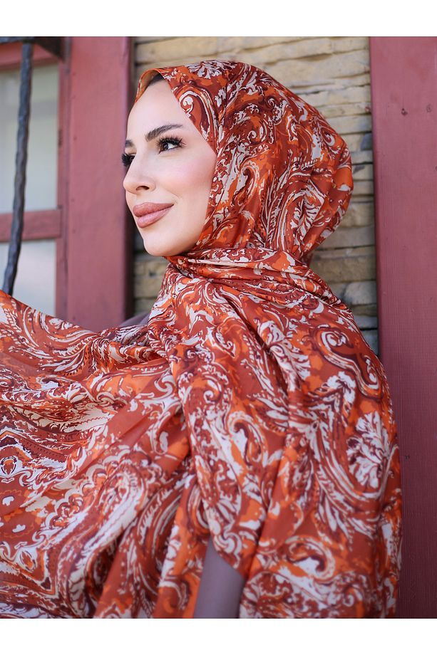 Flora Desen Hint Pamuk Şal - 3
