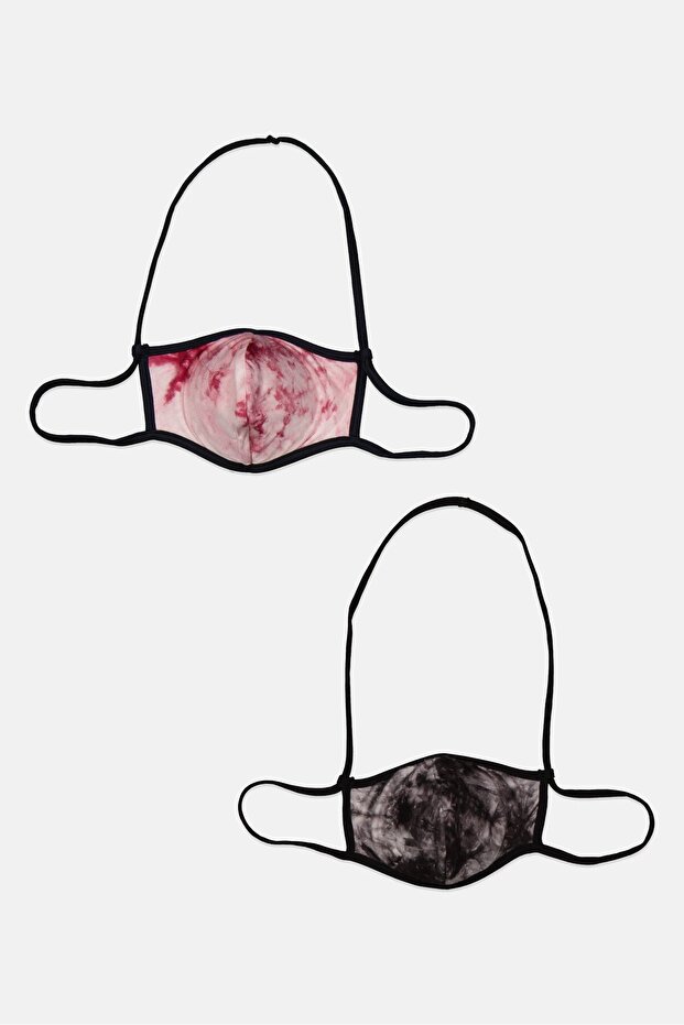 2 Piece Tie Dye Face Mask, Multicolor