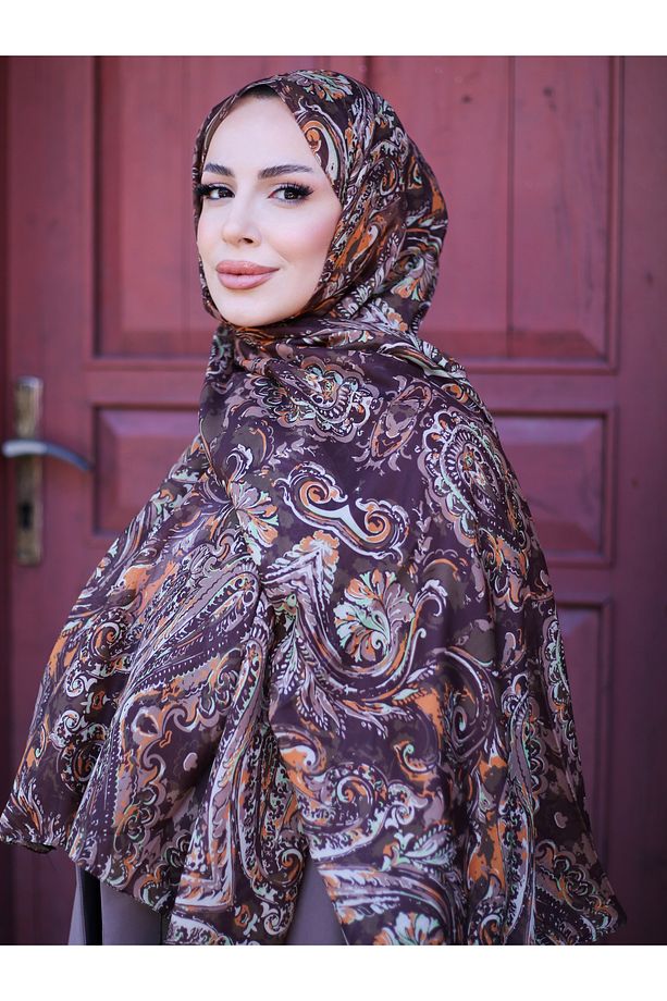 Flora Desen Hint Pamuk Şal - 4