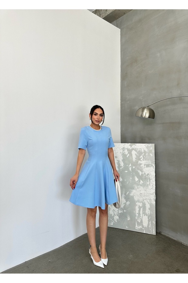Kadın Oval Yaka Elbise - 4
