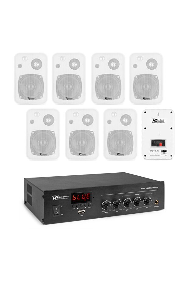 Sistem 8 Boxe Albe Aplicate, Bluetooth, Usb, Fm - 1