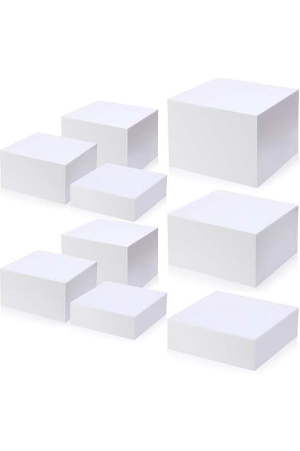 9 Pcs Acrylic Buffet Risers Display Box Cube Display Riser 5 Sided for Display with Hollow Bottoms - 1