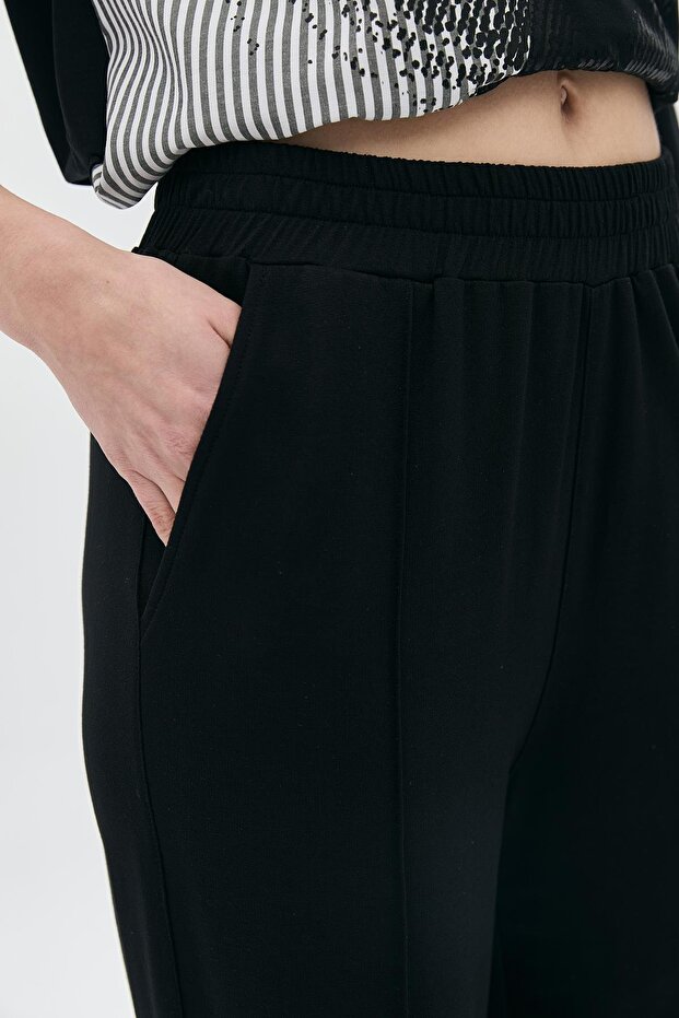 Nervür Detaylı Basic Pantolon - 3