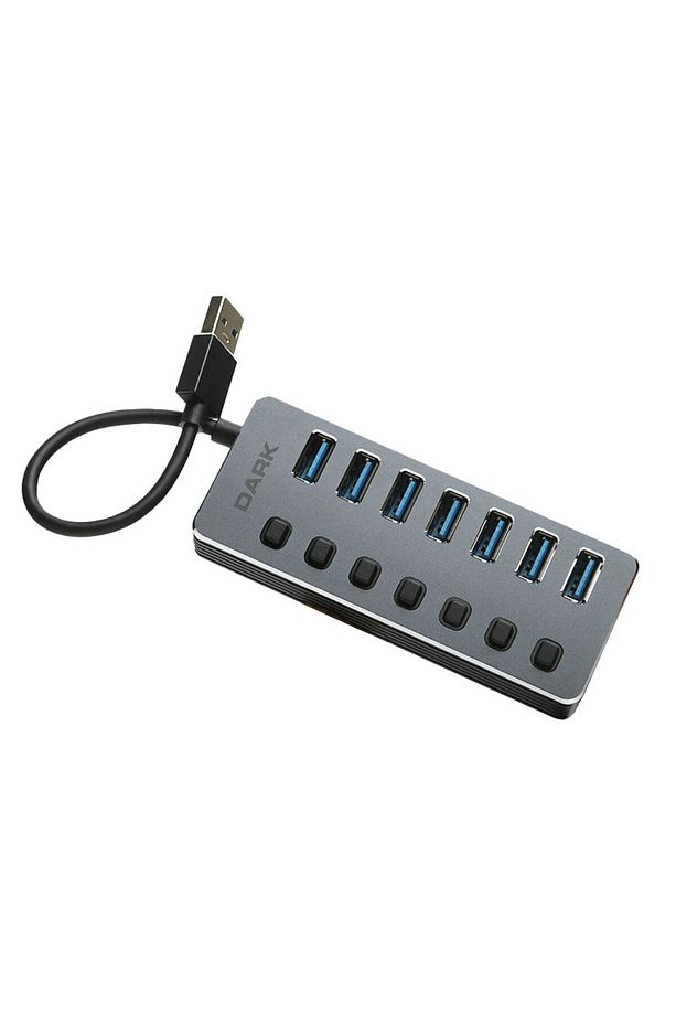 7 Port USB 3.0 Hub ve 1 Port Yüksek Hızlı Şarj adaptörlü USB Çoklayıcı (DK-AC-USB371) - 1